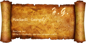 Hadadi Gergő névjegykártya